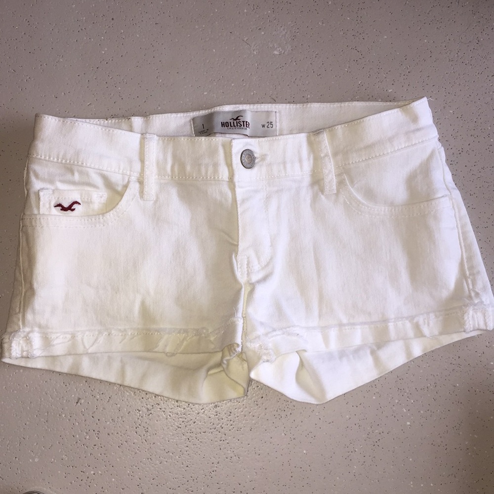 Hollister white denim shorts